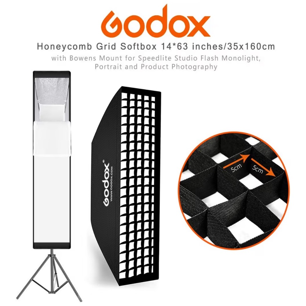 14 x 63 Godox Black Honeycomb Grid Softbox for Studio Photography